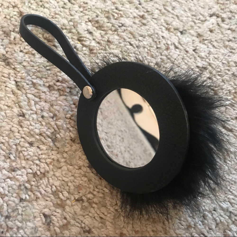 Fluffy mirror keychain